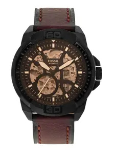 Fossil Men Brown Analogue Automatic Motion Powered Watch ME3219