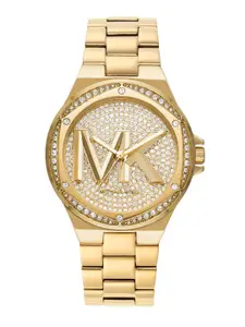 Michael Kors Women Gold-Toned Stainless Steel Bracelet Style Straps Analogue Watch MK7229