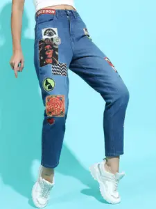 Tokyo Talkies Women Stunning Blue Mom Fit Stretchable Jeans