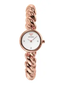 Emporio Armani Women Rose Gold-Toned Dial & Rose Gold-Plated Straps Analogue Watch AR11442