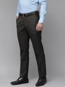 Park Avenue Men Black Solid Smart Fit Trousers