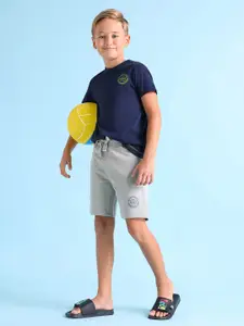 U.S. Polo Assn. Kids Boys Grey Pure Cotton Shorts