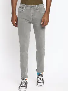 Lee Men Grey Slim Fit Stretchable Cropped Jeans