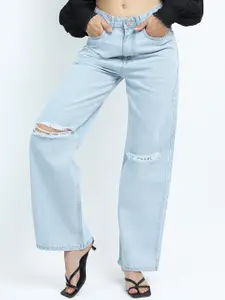 Tokyo Talkies Women Blue Flared Clean look Regular Fit Cotton Jeans