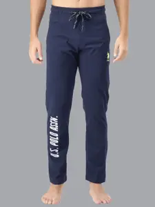 U.S. Polo Assn. Men Navy-Blue Solid Straight-Fit Lounge Pants