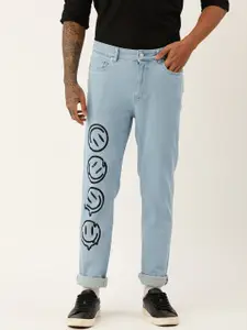 FOREVER 21 Men Blue Printed Stretchable Jeans