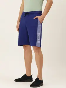 FOREVER 21 Men Blue Side Printed Shorts