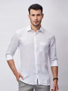 J Hampstead Men White Classic Slim Fit Formal Shirt