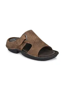 SOFTIO Men Brown Synthetic Leather Comfort Sandals