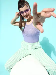 Roadster  Elegant Lavender Self-Design Craftcore Top