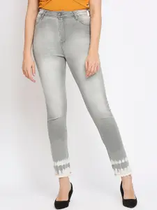 Being Human Women Grey Straight Fit High-Rise Heavy Fade Cotton Jeans