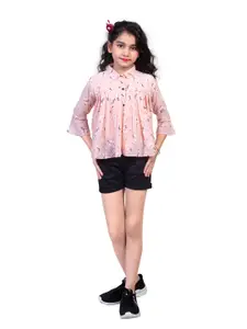 Nottie Planet Girls Floral Printed Top WIth Shorts