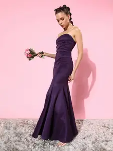 QUIERO Women Charming Purple Solid Bustier Dress