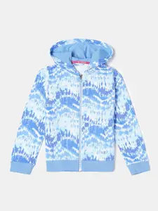 Jockey Girls Combed Cotton Printed Full Sleeve Relaxed Fit Hoodie Jacket - AG69