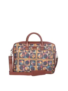 ZOUK Women Brown Printed Laptop Bag