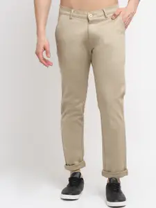 Rodamo Men Khaki Slim Fit Regular Trousers