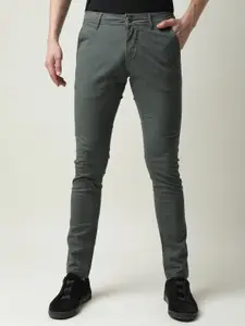 RARE RABBIT Men Olive Green Slim Fit Cotton Jeans