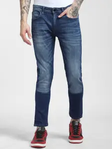 Jack & Jones Men Blue Skinny Fit Low-Rise Colourblocked Jeans