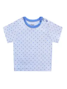 milou Boys Blue Cotton Geometric Printed T-shirt
