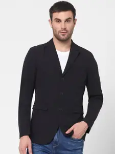 SELECTED Men Black Solid Single Breasted Slim-Fit Blazer