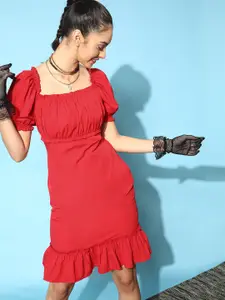 STREET 9 Women Gorgeous Red Solid Dress