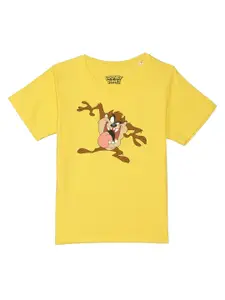 Looney Tunes by Wear Your Mind Boys Yellow Looney Tunes Printed T-shirt