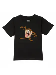Looney Tunes by Wear Your Mind Boys Black Looney Tunes Printed T-shirt