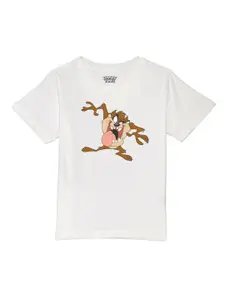 Looney Tunes by Wear Your Mind Boys White Looney Tunes Printed Pure Cotton T-shirt
