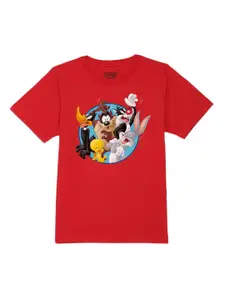 Looney Tunes by Wear Your Mind Boys Red Printed T-shirt