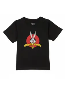 Looney Tunes by Wear Your Mind Boys Black Cotton Printed T-shirt