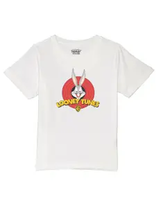 Looney Tunes by Wear Your Mind Boys White Cotton Printed T-shirt