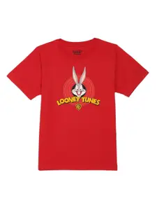 Looney Tunes by Wear Your Mind Boys Red Printed Pure Cotton T-shirt