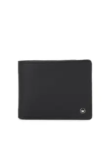 Louis Philippe Men Black Leather Two Fold Wallet