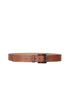 THE CLOWNFISH Men Brown Leather Belt