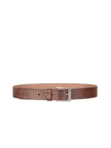 THE CLOWNFISH Men Brown Leather Belt
