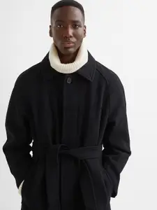 H&M Men Felted Wool-Blend Car Coat