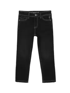 UNDER FOURTEEN ONLY Boys Black Slim Fit Mid-Rise No Fade Jeans