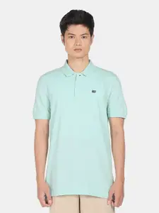 Arrow Men Blue Polo Collar Cotton T-shirt