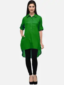 KALINI Women Green Asymmetric Pathani Kurta
