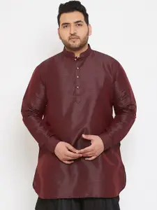 VASTRAMAY Men Burgundy Pathani Kurta