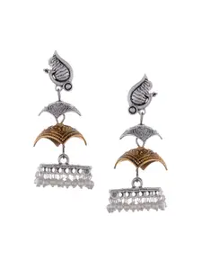 Silvermerc Designs Oxidised Silver-Plated Contemporary Drop Earrings