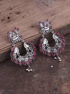 Silvermerc Designs Silver-Toned Contemporary Ghungroo Drop Earrings