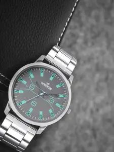 WROGN Men Grey Dial & Silver Toned Stainless Steel Analogue Watch WRG00041F