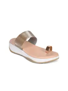 Ajanta Women Rose Gold Solid One Toe Flats