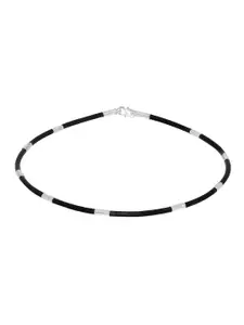 ahilya Sterling Silver-Plated Black Cord Anklet