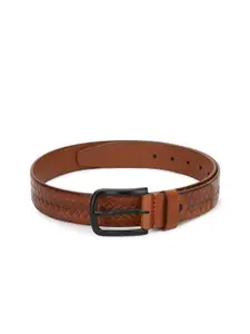 Peter England Men Brown Braided Leather Belt