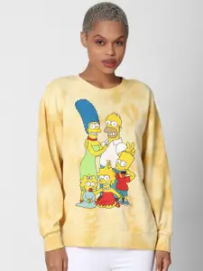 FOREVER 21 Women Yellow Simpsons Graphic Printed Pullover