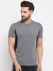 ATHLISIS Men Grey Melange Slim Fit T-shirt with Active Quick Dry Technology