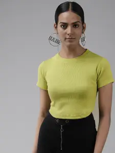 The Dry State Green Solid Crop Top