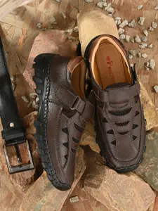 Mactree Men Brown PU Shoe-Style Sandals